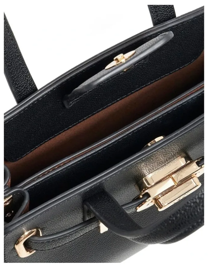 Dune London Dinkydefine Mini Belted Tote in Black
