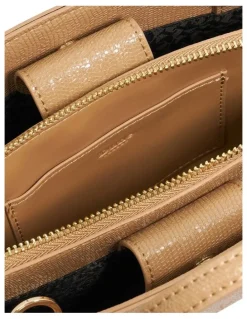 Dune London Dinkydenbeigh Mini Top Handle Tote in Camel