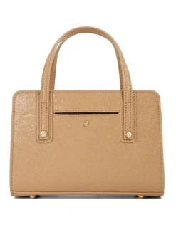 Dune London Dinkydenbeigh Mini Top Handle Tote in Camel