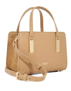 Dune London Dinkydenbeigh Mini Top Handle Tote in Camel