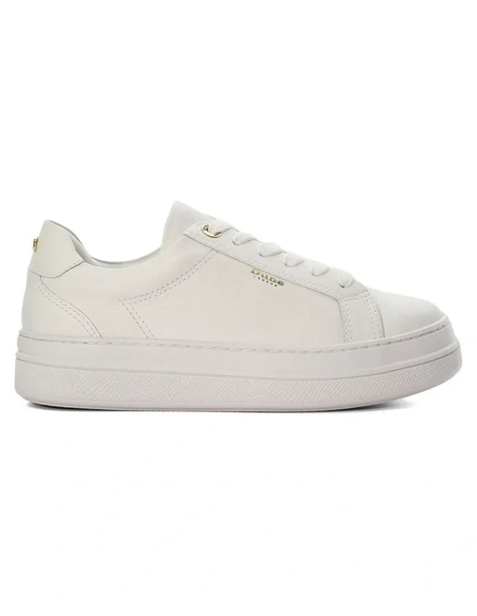 Dune London Eastern Lace Up Flatform in White