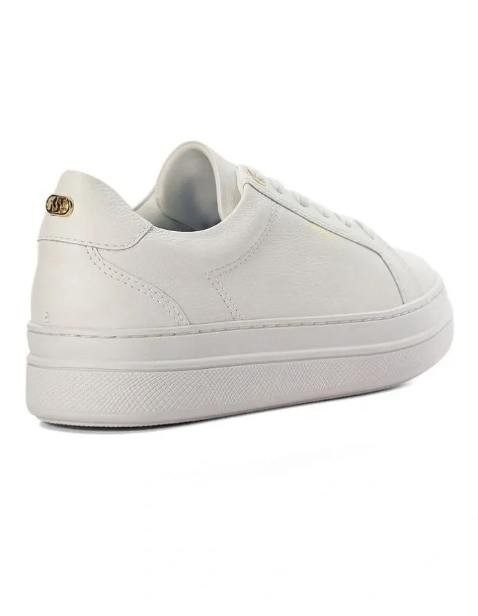 Dune London Eastern Lace Up Flatform in White