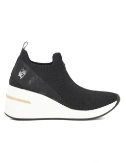 Dune London Elevates Knit Runner In Black