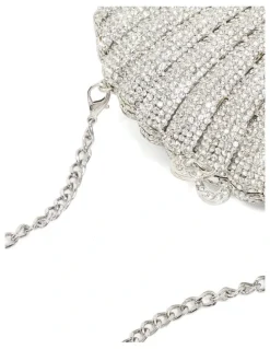 Dune London Embellished Shell Clutch In Silver