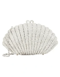 Dune London Embellished Shell Clutch In Silver
