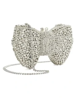 Dune London Enchant Bow Clutch in Silver