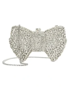 Dune London Enchant Bow Clutch in Silver
