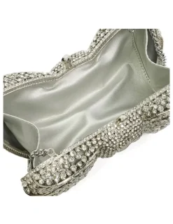 Dune London Enchant Bow Clutch in Silver