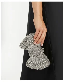 Dune London Enchant Bow Clutch in Silver