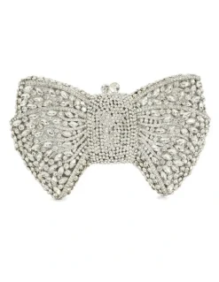 Dune London Enchant Bow Clutch in Silver