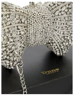 Dune London Enchant Bow Clutch in Silver