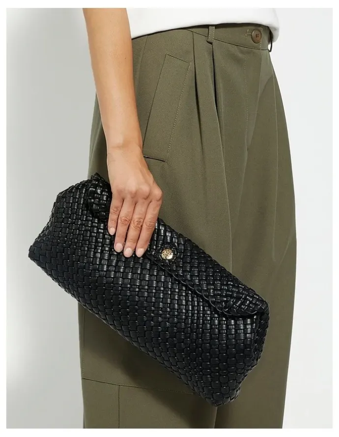 Dune London Encourage Woven Clutch in Black
