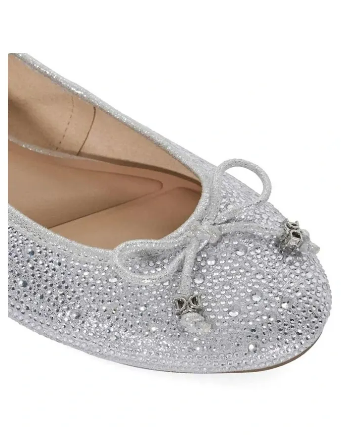 Dune London Hallis Ballet Flat in Silver