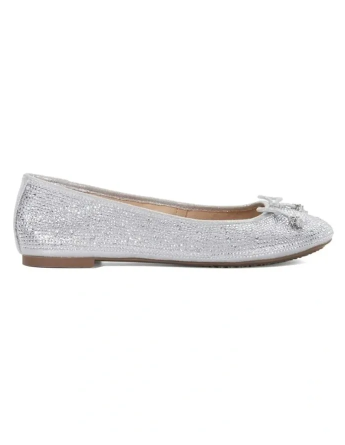 Dune London Hallis Ballet Flat in Silver