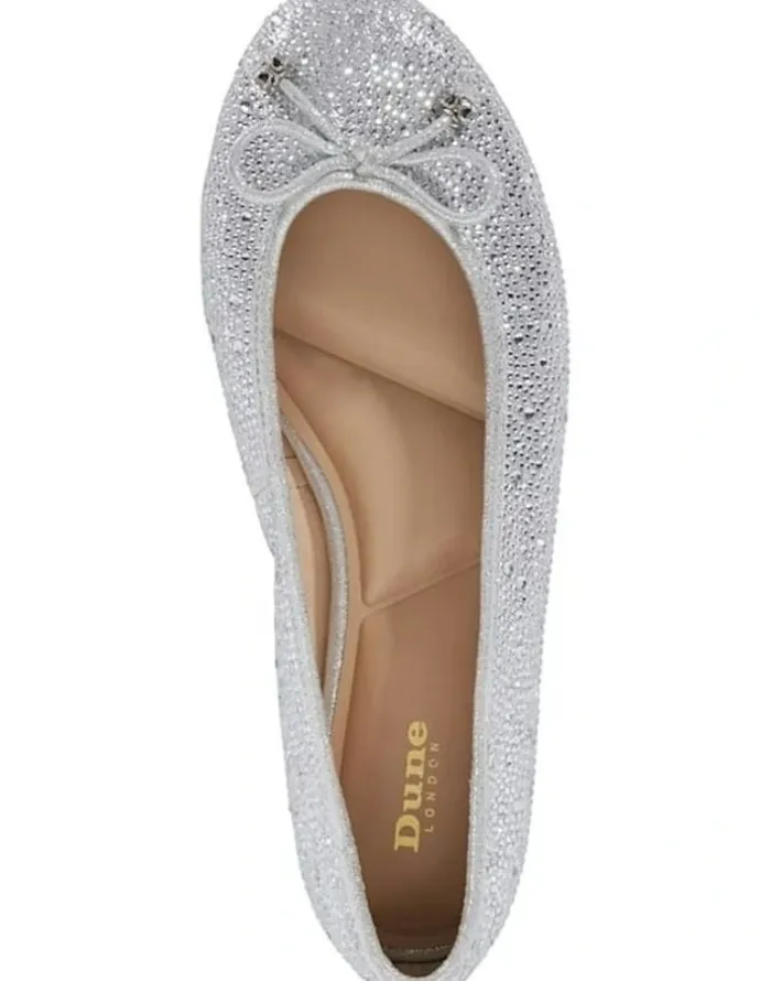 Dune London Hallis Ballet Flat in Silver