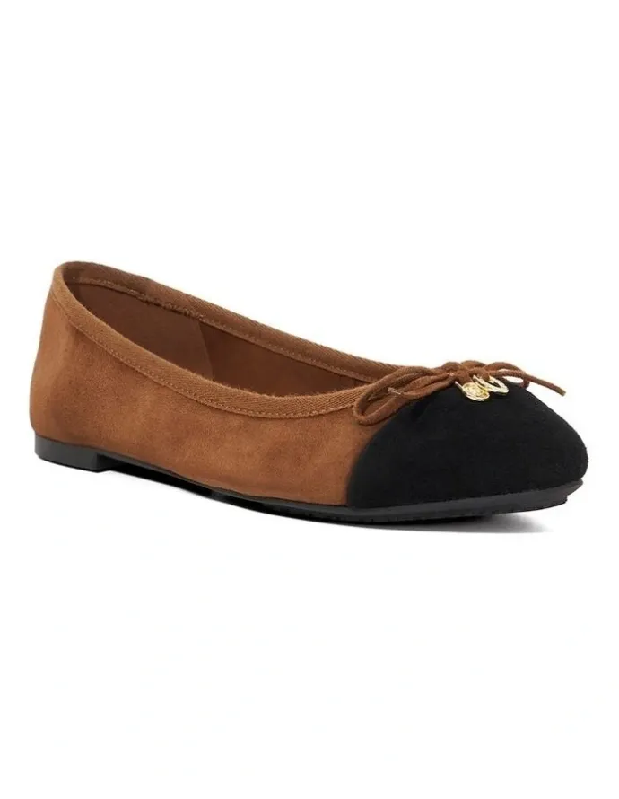 Dune London Harpington Ballet Flat in Brown
