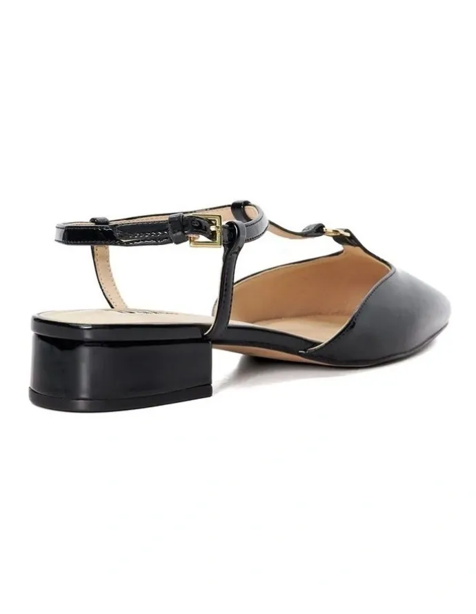 Dune London Heya Open Flat Heels in Black