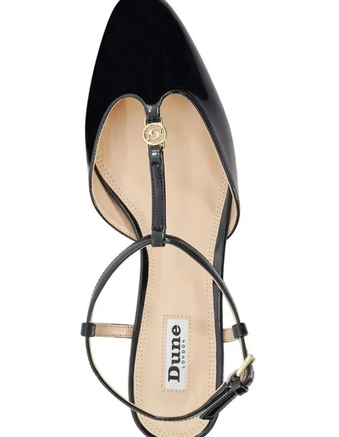 Dune London Heya Open Flat Heels in Black