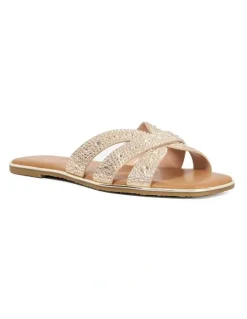 Dune London Lucia Flat Sandal in Gold