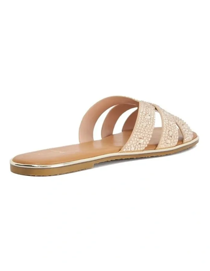 Dune London Lucia Flat Sandal in Gold
