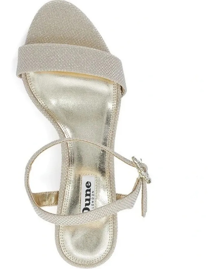 Dune London Measure Low Block Heel In Gold