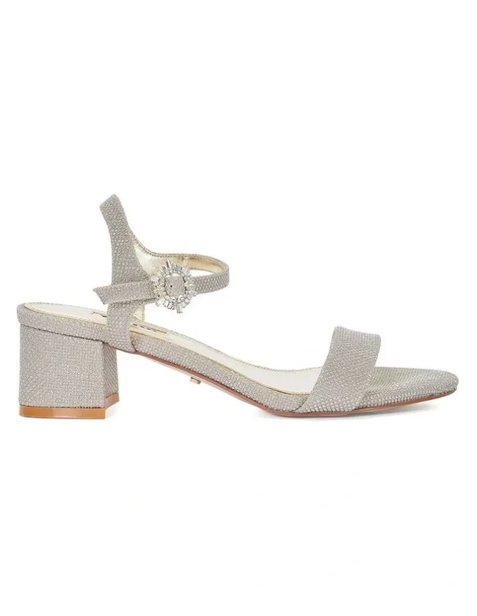 Dune London Measure Low Block Heel In Gold