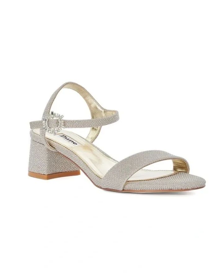 Dune London Measure Low Block Heel In Gold
