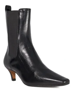 Dune London Odele Angle Heel Boots in Black