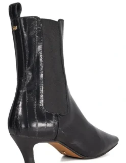 Dune London Odele Angle Heel Boots in Black