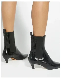 Dune London Odele Angle Heel Boots in Black