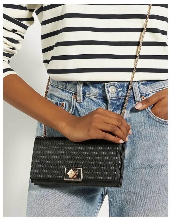 Dune London Serenities Crossbody Clutch in Black