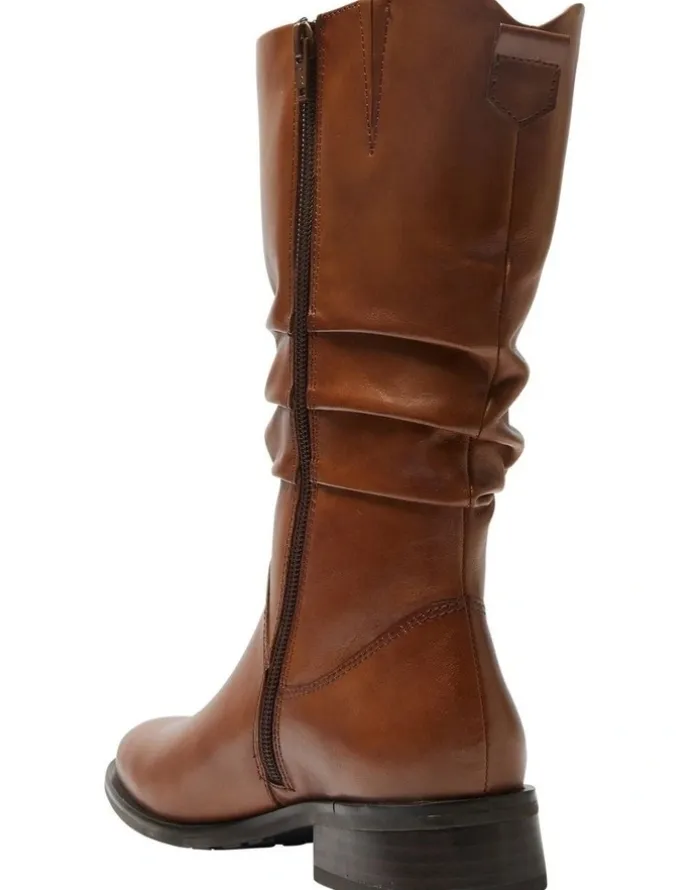 Easy Steps Adam Leather Boots in Mid Brown