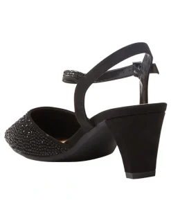 Easy Steps Adelle Heeled Shoes In Black Fabric