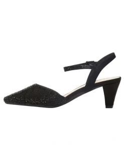 Easy Steps Adelle Heeled Shoes In Black Fabric