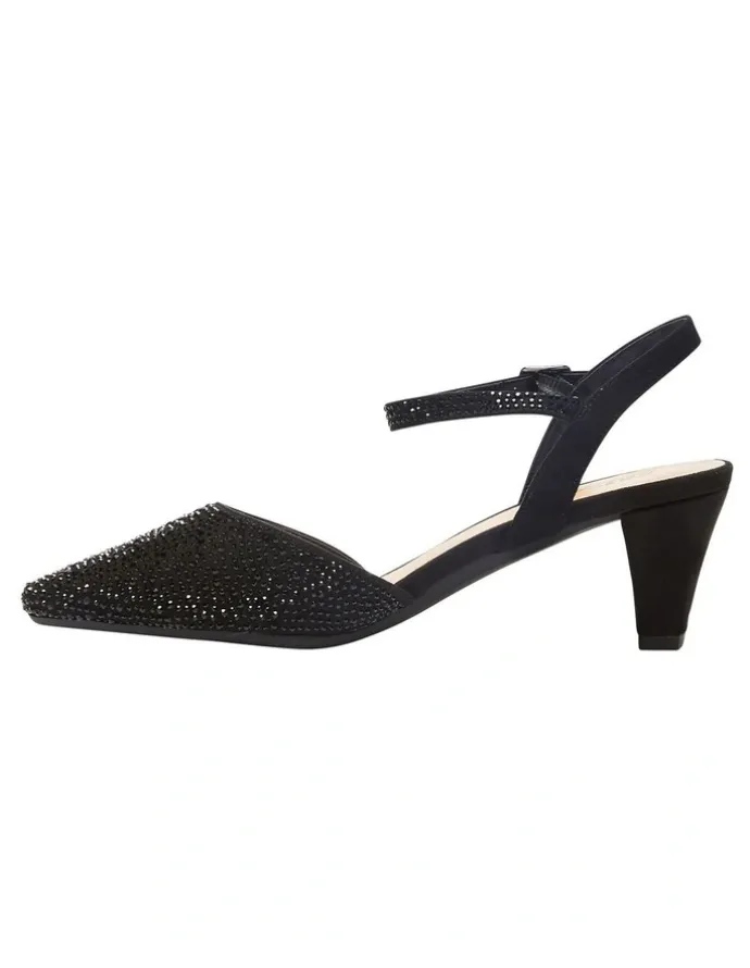Easy Steps Adelle Heeled Shoes In Black Fabric