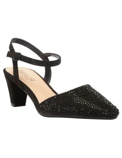 Easy Steps Adelle Heeled Shoes In Black Fabric
