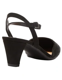 Easy Steps Adelle Heeled Shoes In Black Fabric