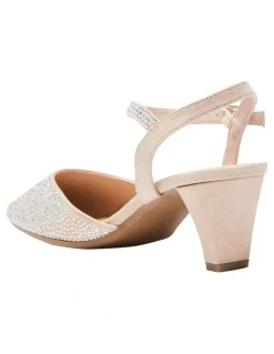 Easy Steps Adelle Heeled Shoes in Blush Fabric