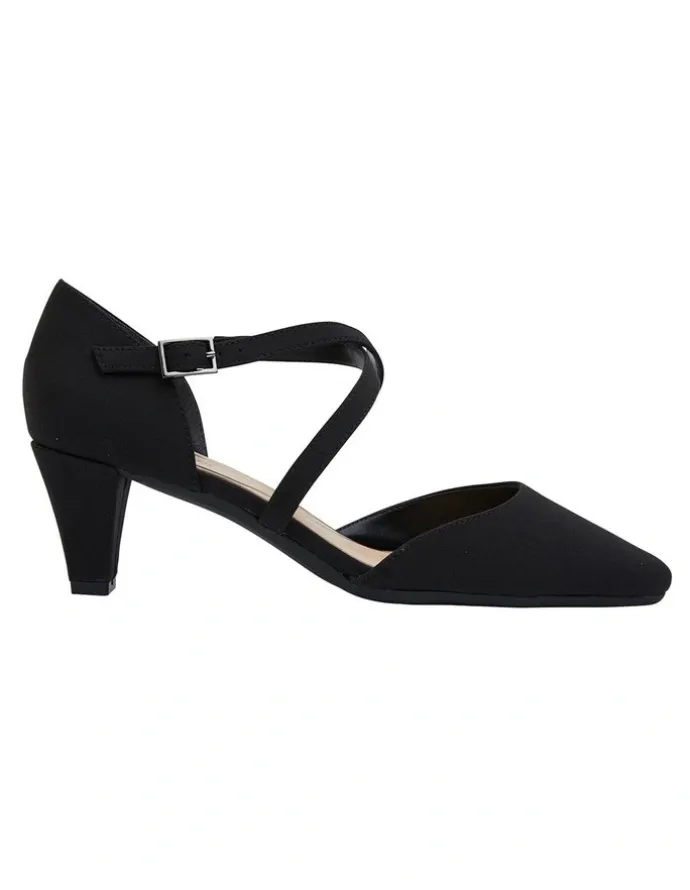 Easy Steps Adison Black Fabric Heel Shoes
