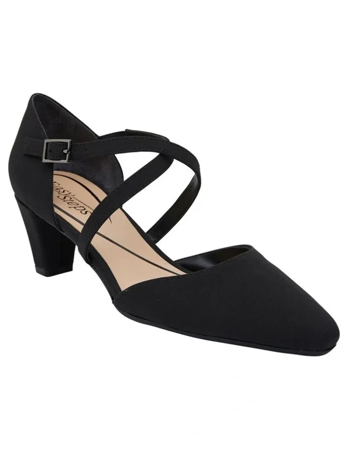 Easy Steps Adison Black Fabric Heel Shoes