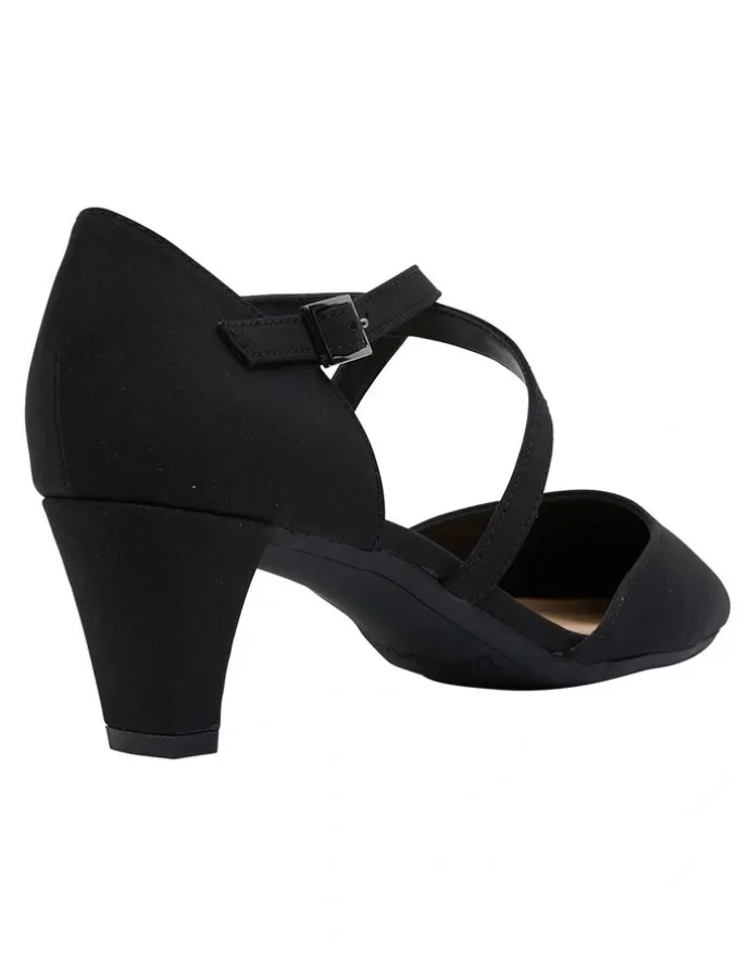 Easy Steps Adison Black Fabric Heel Shoes