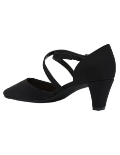 Easy Steps Adison Black Fabric Heel Shoes