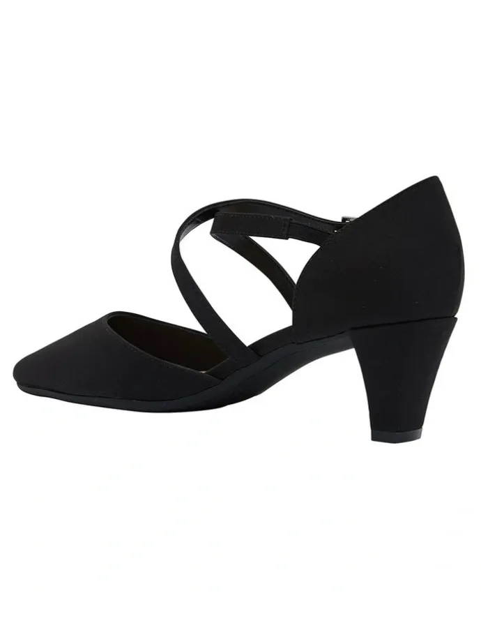 Easy Steps Adison Black Fabric Heel Shoes