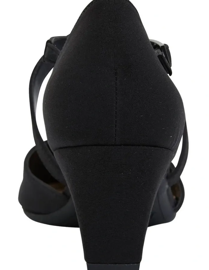 Easy Steps Adison Black Fabric Heel Shoes