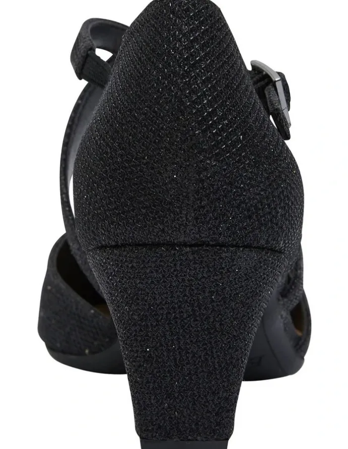 Easy Steps Adison Black Shimmer Heeled Shoes