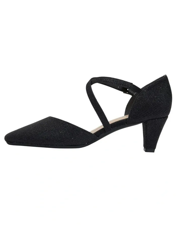 Easy Steps Adison Black Shimmer Heeled Shoes