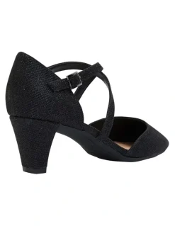 Easy Steps Adison Black Shimmer Heeled Shoes
