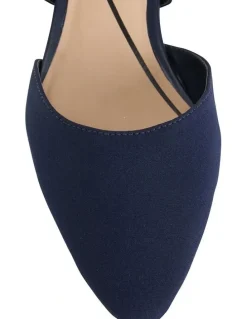 Easy Steps Adison Navy Fabric Heeled Shoes