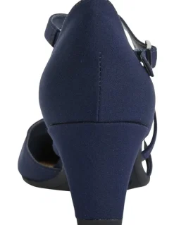 Easy Steps Adison Navy Fabric Heeled Shoes