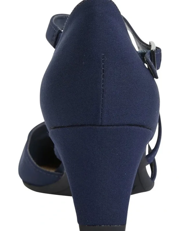 Easy Steps Adison Navy Fabric Heeled Shoes